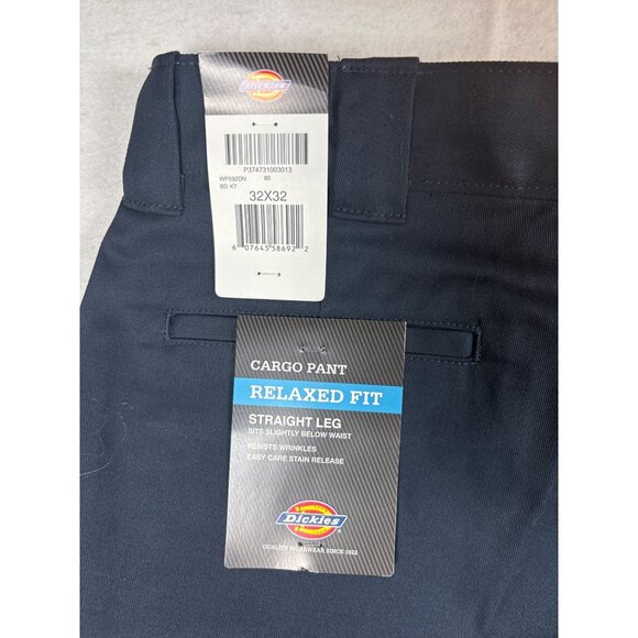 Dickies Mens Cargo Work Pants 32x32 Relaxed Fit Navy Blue Polyester/Cotton - Picture 8 of 12
